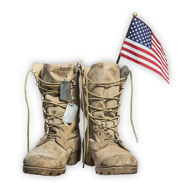 Military Boots & American Flag