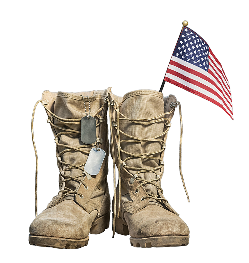Military Boots and Dog Tag